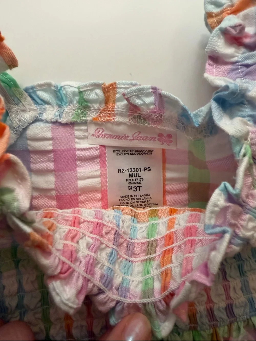 Toddler Girls Pastel Rainbow Smocked Dress 3T NWOT